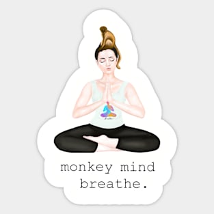 monkey mind. breathe Sticker